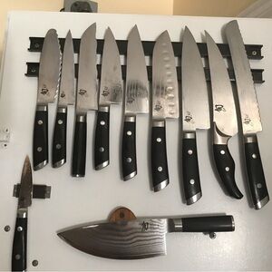 SHUN Black Handle Knife Set with Stainless Blades - 11-Piece Display